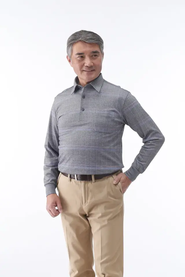 日本製夏の着心地長袖ニットシャツ