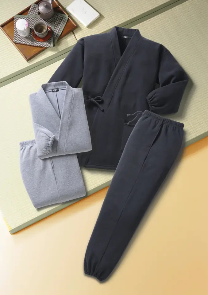 裏起毛ニット 作務衣